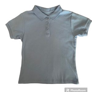 Izod Polo Shirt Short Sleeves Soft Solid Light Blue Girls Size XL (6X) School